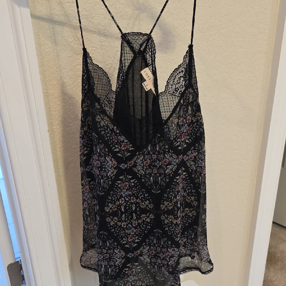 Lovestitch Black Floral Lace Camisole